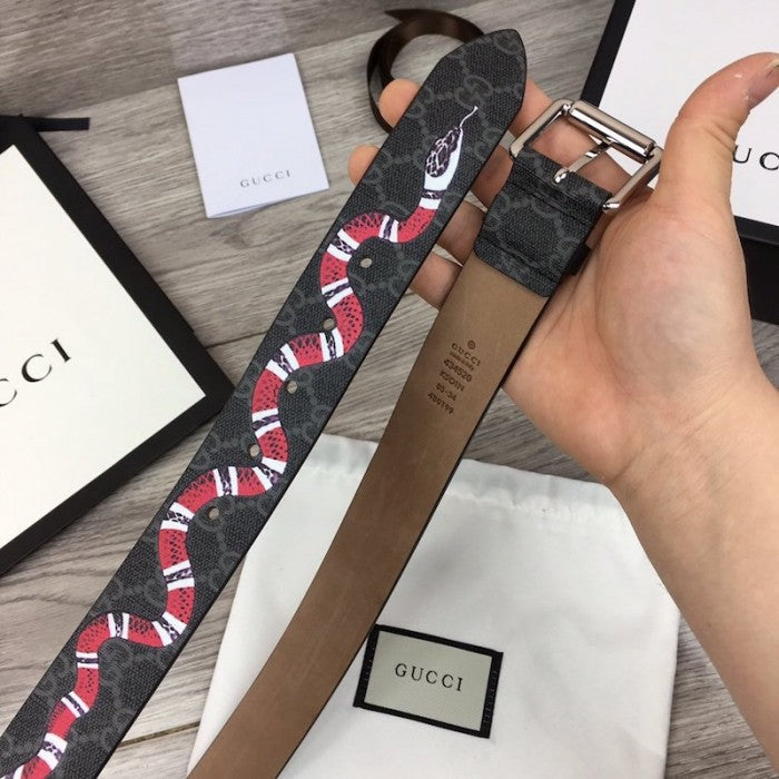 Gucci GG belt with Kingsnake print Black