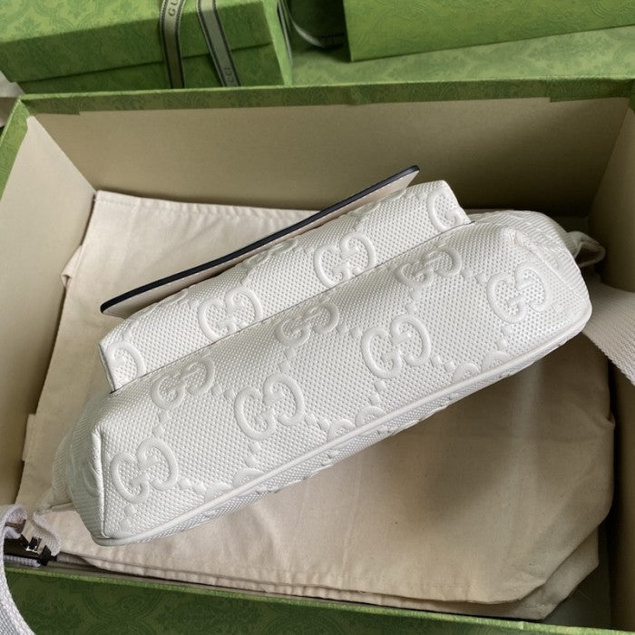 Gucci GG embossed belt bag white 645093