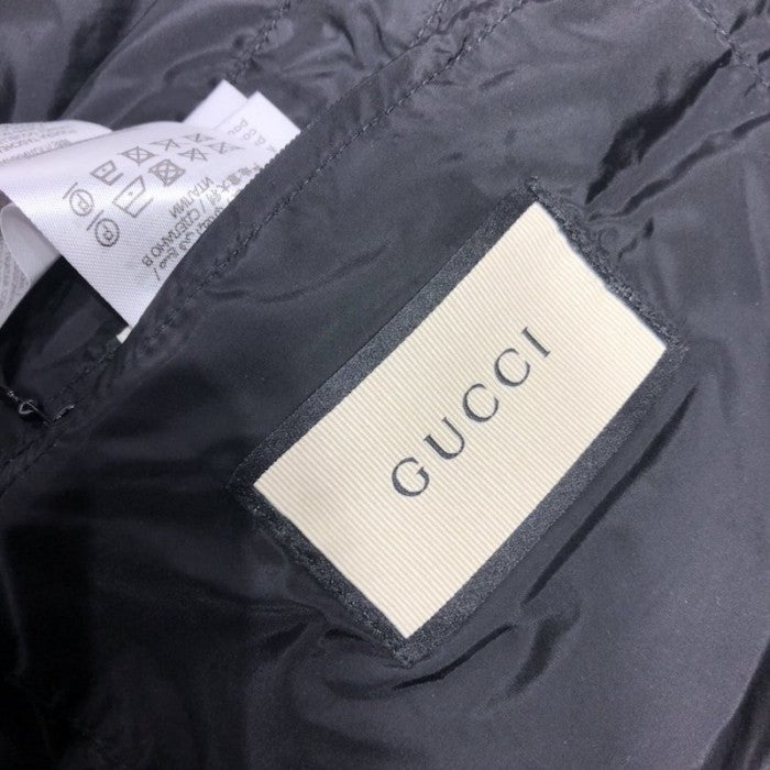 Gucci GG jacquard nylon padded coat jacket black