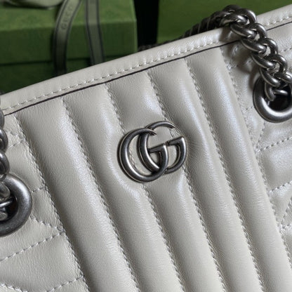 Gucci GG Marmont Leather Tote bag white 681483