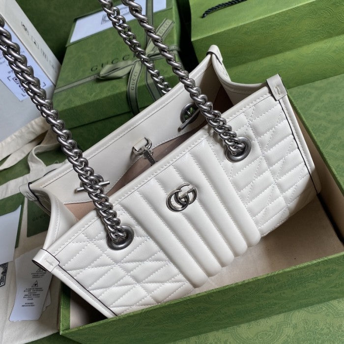 Gucci GG Marmont Leather Tote bag white 681483