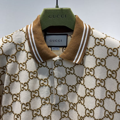 Gucci GG Stretch Cotton Polo Beige