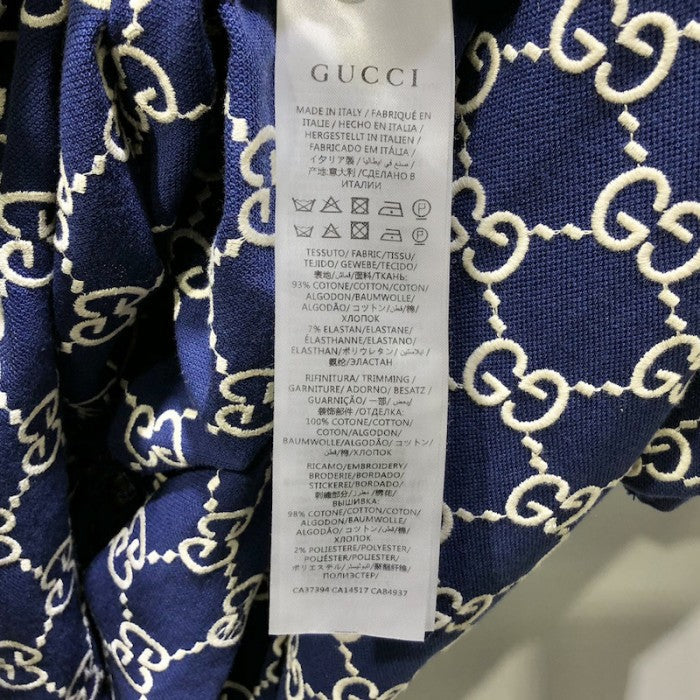 Gucci GG Stretch Cotton Polo Blue