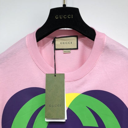 Gucci Interlocking G heart T-Shirt Pink