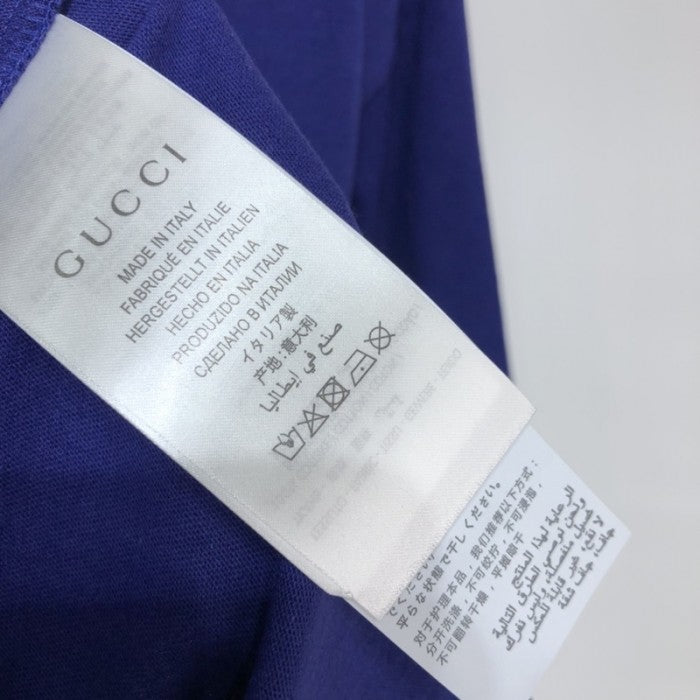 Gucci Cotton jersey T-shirt with Gucci mirror print blue