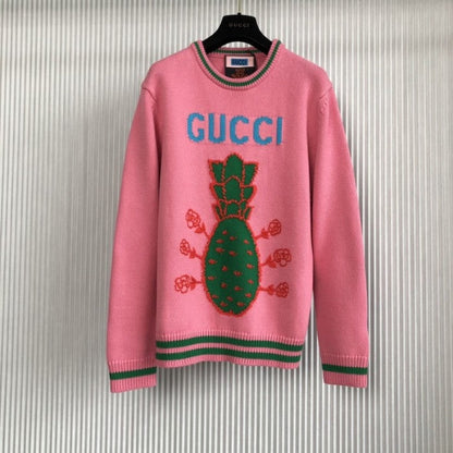 Gucci Pineapple cotton sweater Pink