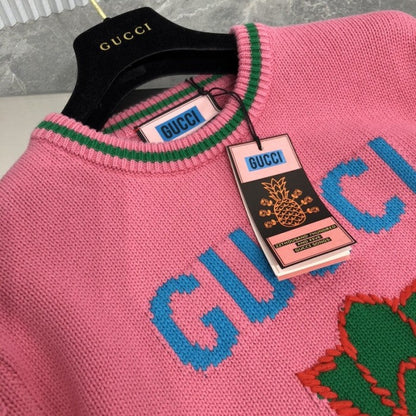 Gucci Pineapple cotton sweater Pink