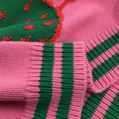 Gucci Pineapple cotton sweater Pink