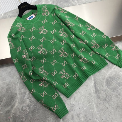 Gucci Pineapple GG jacquard sweater Green