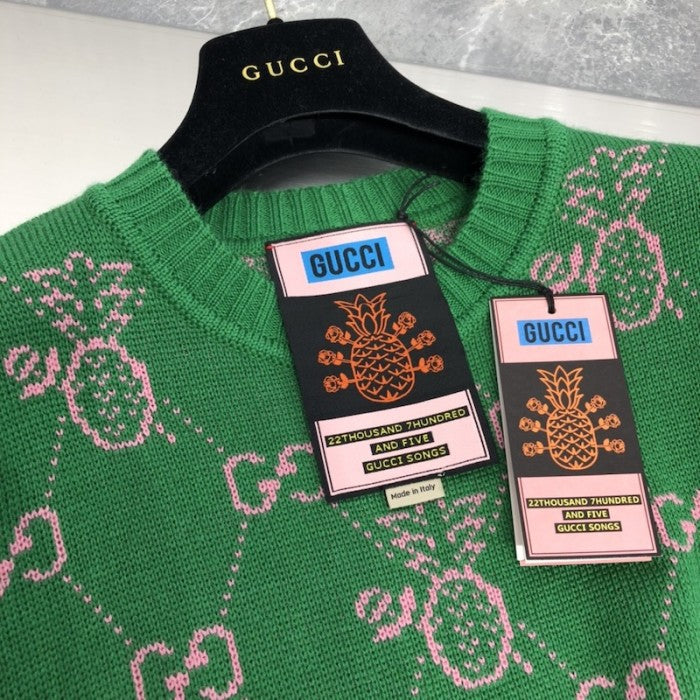 Gucci Pineapple GG jacquard sweater Green