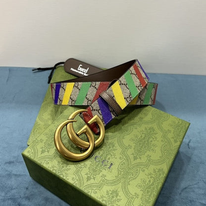 Gucci Striped belt with Double G ý709985