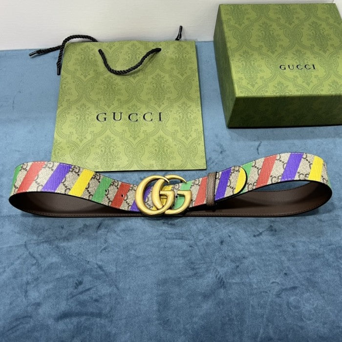 Gucci Striped belt with Double G ý709985