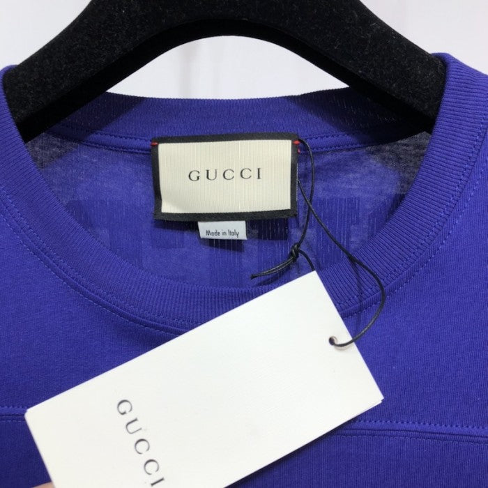 Gucci T-shirt with '25 Gucci Eschatology and Blind for Love 1921' print blue