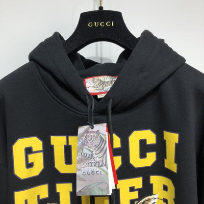 Gucci Tiger Logo cotton sweatshirt Black