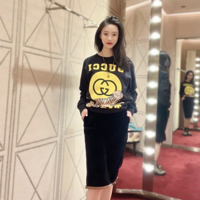 Gucci Tiger cotton sweatshirt Black