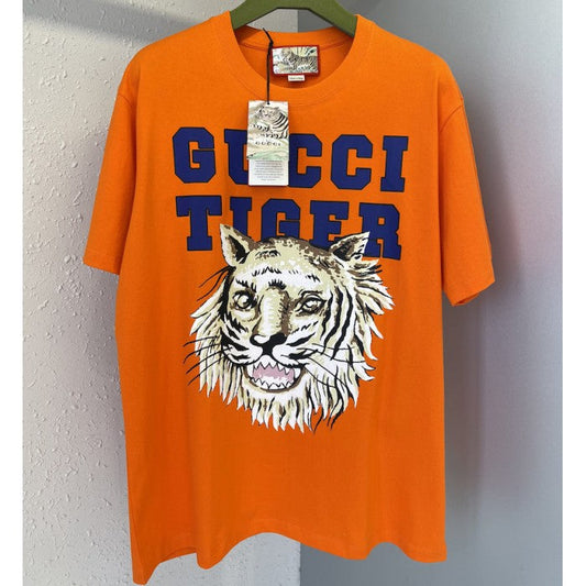 Gucci Tiger cotton T-shirt Orange