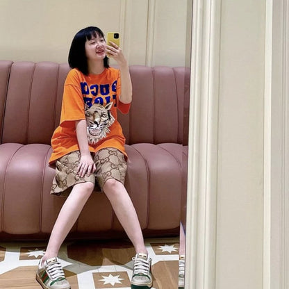 Gucci Tiger cotton T-shirt Orange