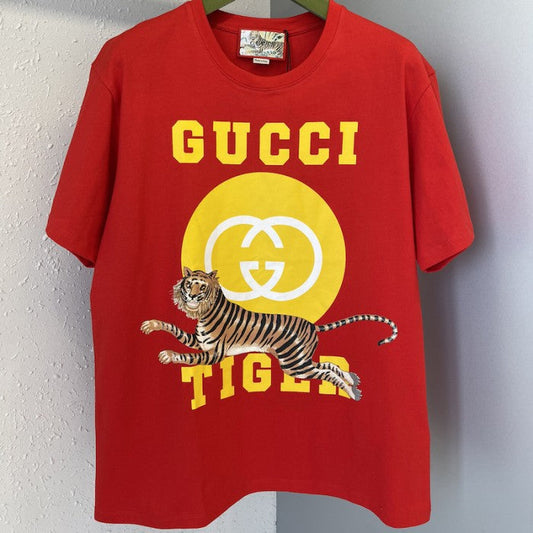 Gucci Tiger cotton T-shirt Red