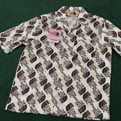 The North Face x Gucci Web Silk Shirt Brown