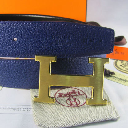 Hermes Reversible Togo Leather 38MM Belt Electric Blue