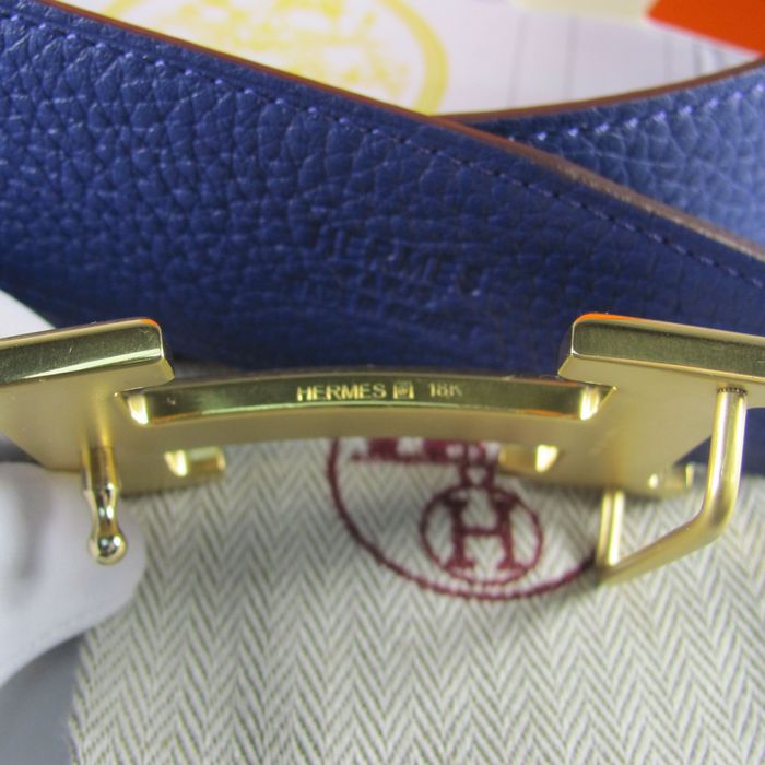 Hermes Reversible Togo Leather 38MM Belt Electric Blue