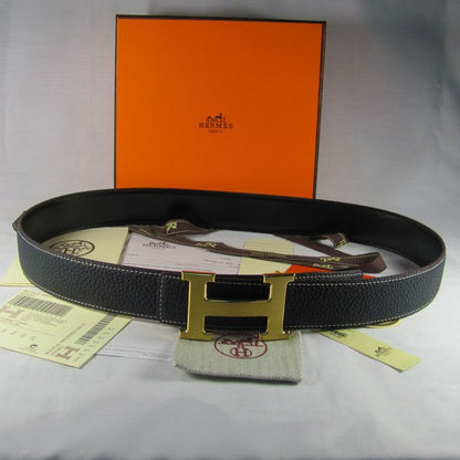 Hermes Reversible Togo Leather 38MM Belt Navy