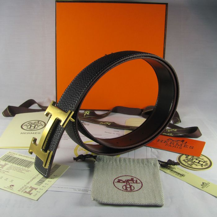 Hermes Reversible Togo Leather 38MM Belt Navy