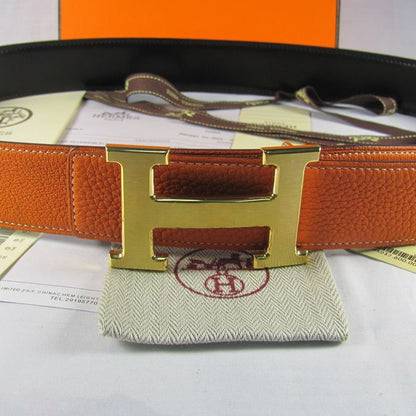 Hermes Reversible Togo Leather 38MM Belt Orange