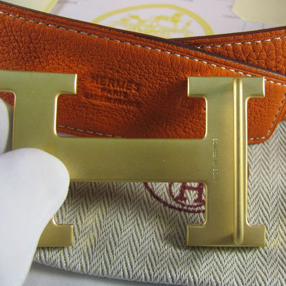 Hermes Reversible Togo Leather 38MM Belt Orange