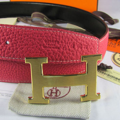 Hermes Reversible Togo Leather 38MM Belt Peach