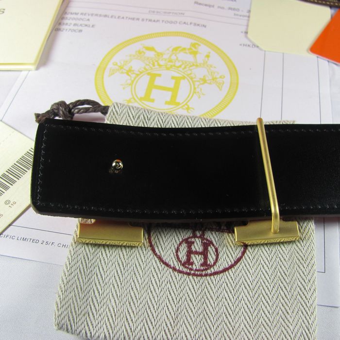 Hermes Reversible Togo Leather 38MM Belt Red