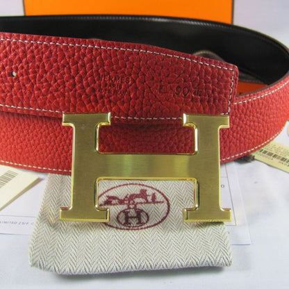 Hermes Reversible Togo Leather 38MM Belt Red