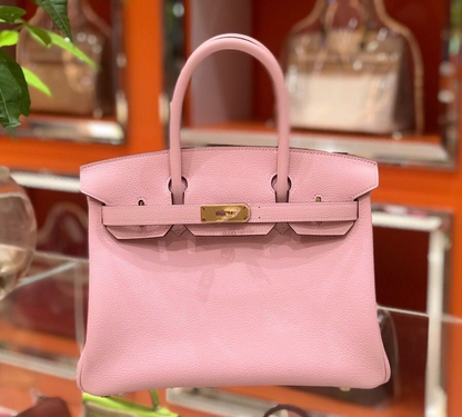 HM Birkin Pink For Women Silver Toned Hardware 9.8in/25cm 