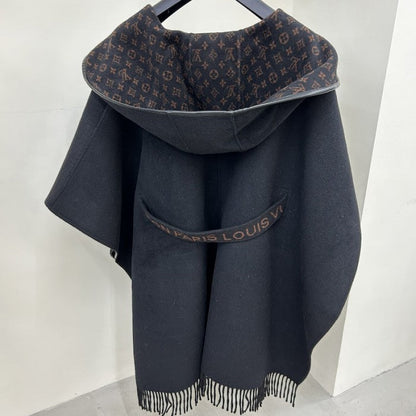 Louis Vuitton Hooded Cape Coat with Belt