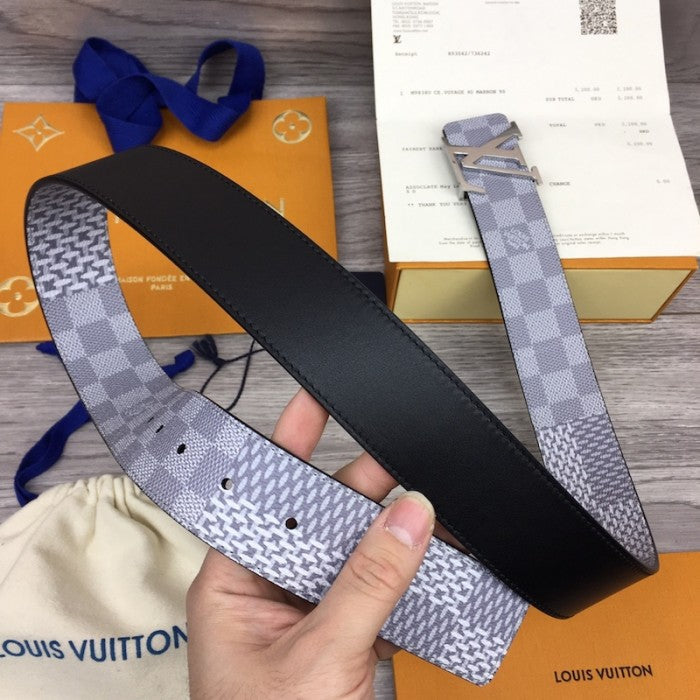 LV Damier Graphite Initiales 40MM Reversible Belt M0342V