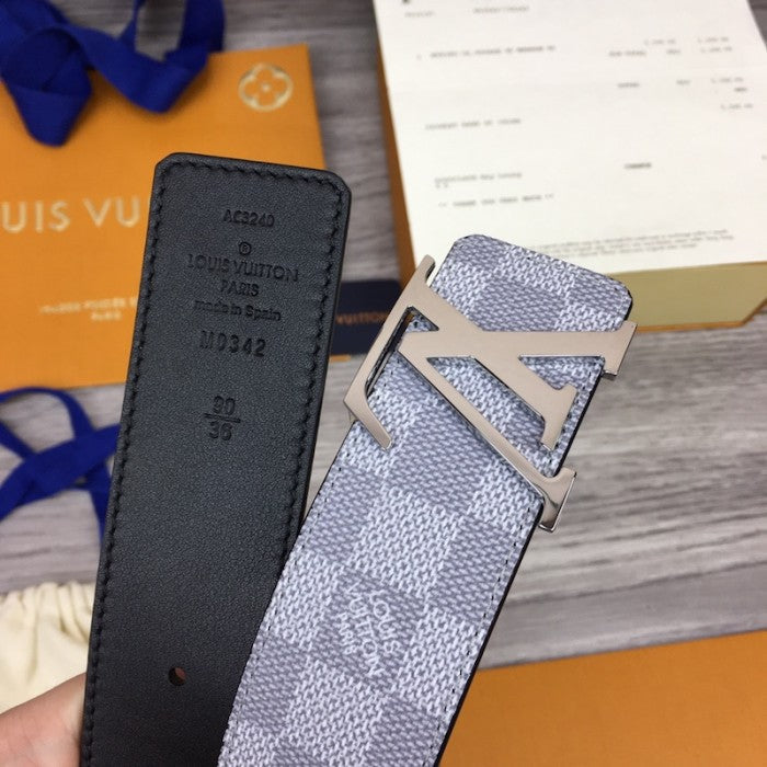 LV Damier Graphite Initiales 40MM Reversible Belt M0342V