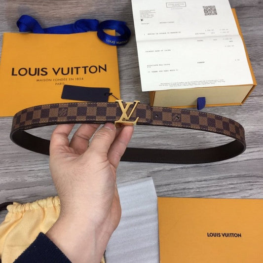 LV Damier Ebene Initiales 25mm Belt M9267