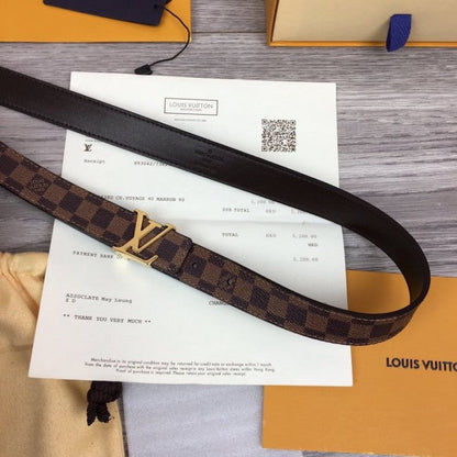 LV Damier Ebene Initiales 25mm Belt M9267