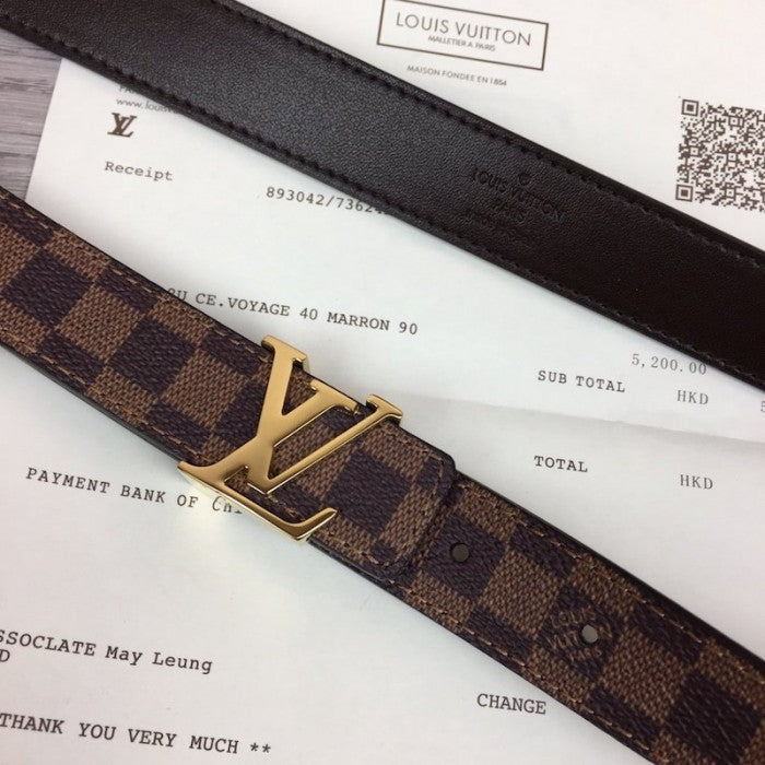 LV Damier Ebene Initiales 25mm Belt M9267