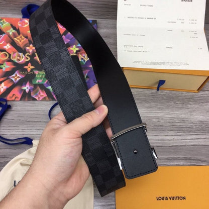 LV Damier Graphite Initiales 40MM Reversible Belt M0213