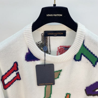 LV x NBA Letters Crewneck Sweater White 1A8X0K