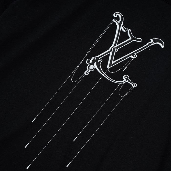 LV Pendant Embroidery T shirt Black