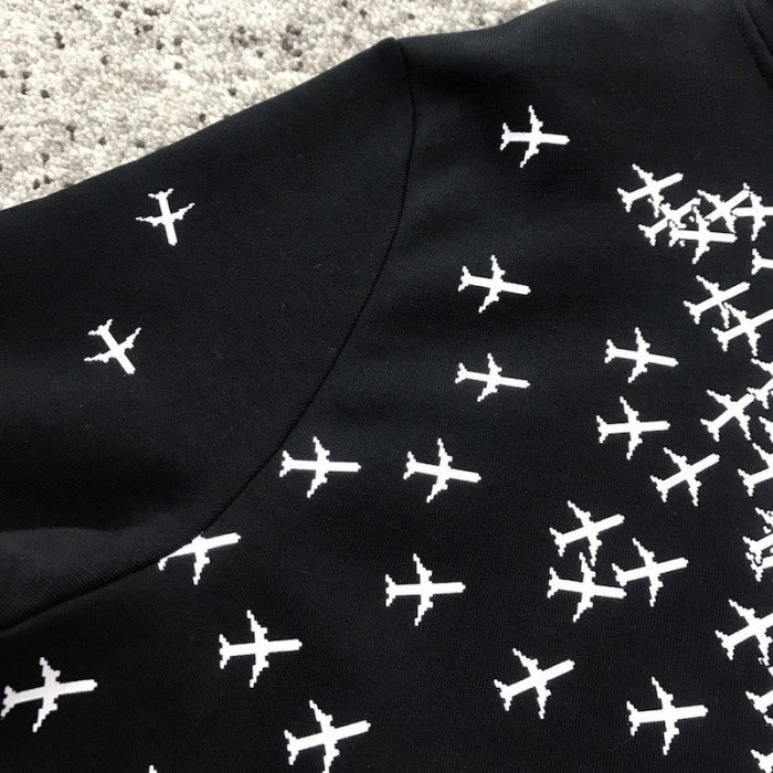 LV Planes Printed Hoodie Black 1A5WAY