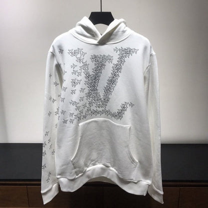 LV Planes Printed Hoodie White 1A5WBY