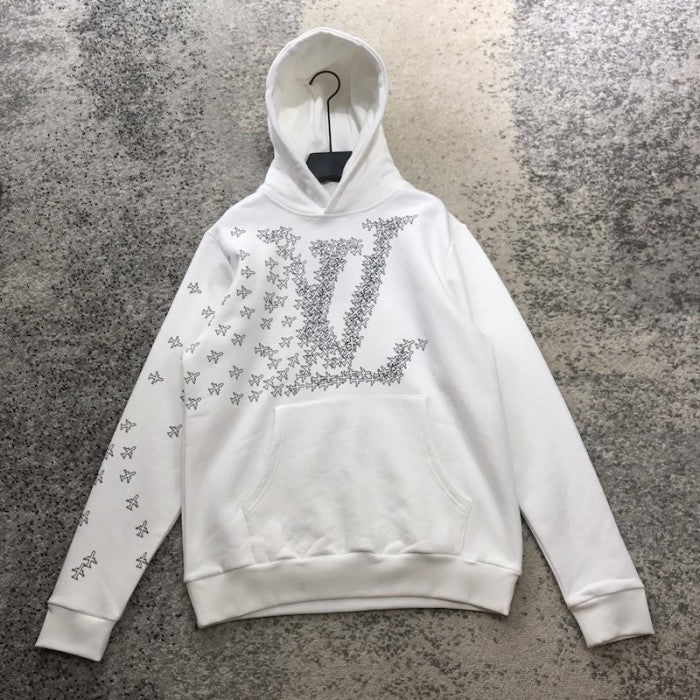 LV Planes Printed Hoodie White 1A5WBY