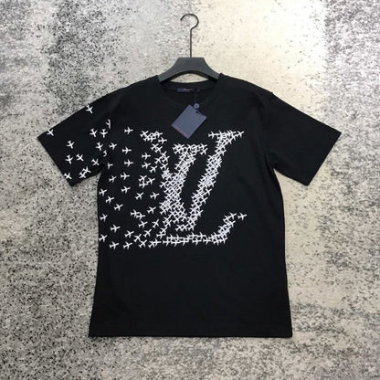 LV planes printed t shirt black