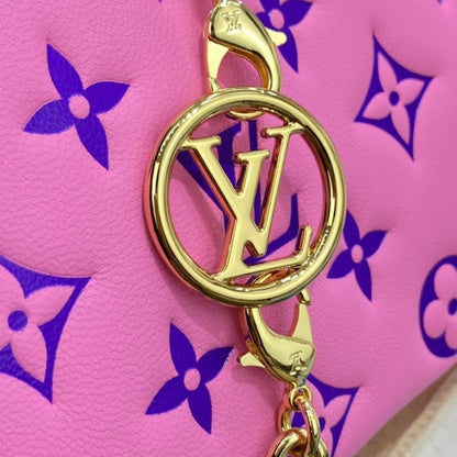 LV Monogram Embossed Pochette Coussin Pink M80745