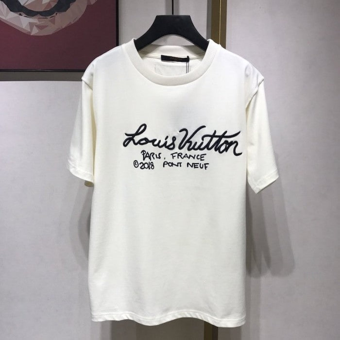 LV Signature Print Embroidery T Shirt 1A7XNG