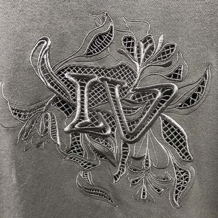 LV Vegetal Lace Embroidery T Shirt Black