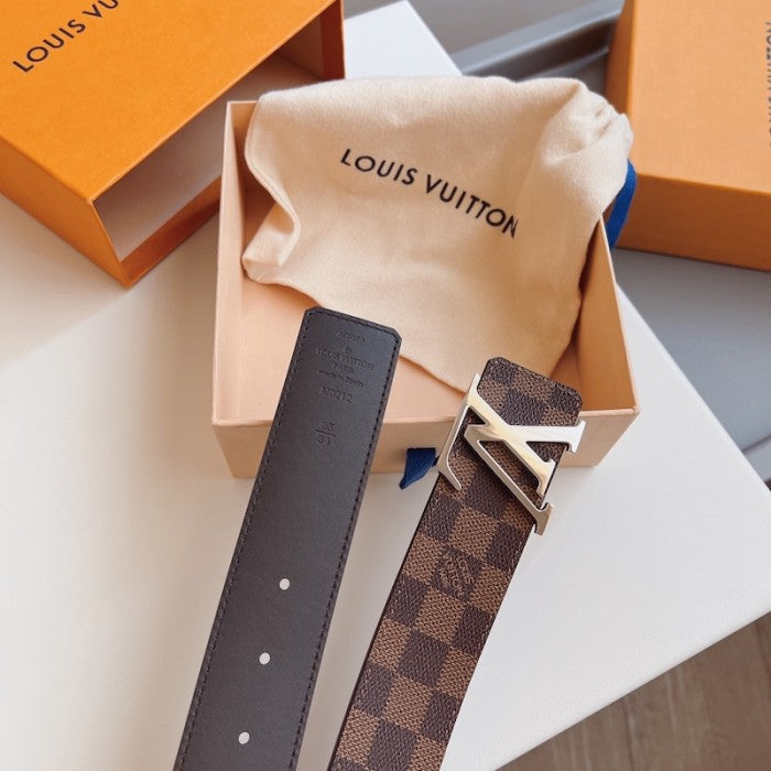 Louis Vuitton Damier Ebene Initiales 40MM Reversible Belt M0212